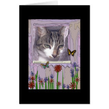 Cat at Window Greeting Card