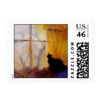 Cat at Window Postage