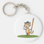 Cat Baseball Key Chain