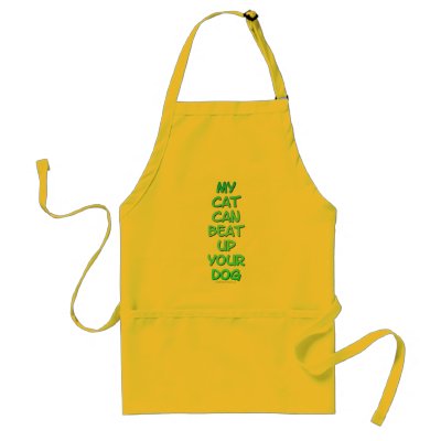 Cat Beats Dog Apron by BartzPeterson