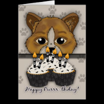 Cat Birthday Card Saying Happy Purrr-thday! With C cards