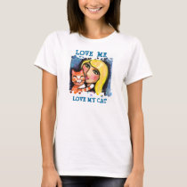 Cat & Blonde Lady T-Shirt