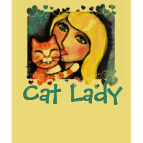 Cat & Blonde Lady T-Shirt