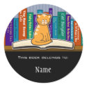 Cat Bookplate Sticker sticker