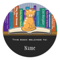 Cat Bookplate Sticker