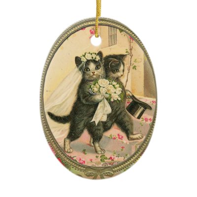 Cat Bride and Groom Wedding Day ornament