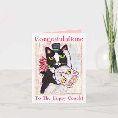 Grooms Wedding Gifts on Cat Bride   Groom Wedding Dance Greeting Card