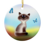 Cat & Butterflies Christmas Tree Ornament