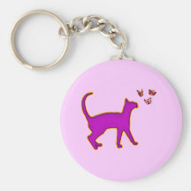 CAT & BUTTERFLIES KEYCHAIN