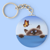 Cat & Butterfly keychains