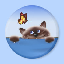 Cat & Butterfly magnets
