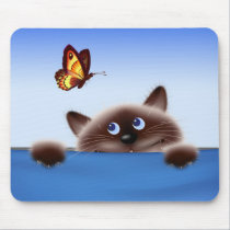 Cat & Butterfly mousepads