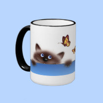 Cat & Butterfly mugs