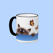 Cat & Butterfly mugs