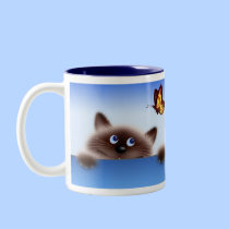 Cat & Butterfly mugs