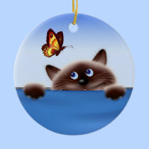 Cat & Butterfly ornaments