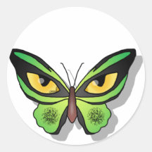 Cat Butterfly Round Sticker