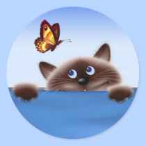 Cat & Butterfly stickers