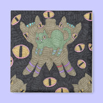 Cat Buutterfly With Eyes magnets
