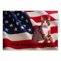 Cat Card God Bless America