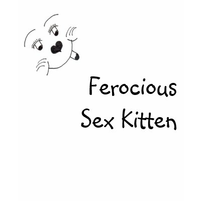 Cat Cartoon, Ferocious Sex Kitten, t-shirts, by weddingplanner21