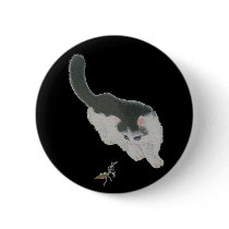 Cat Chasing Cricket buttons