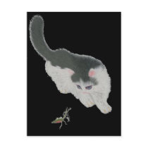 Cat Chasing Cricket postcards
