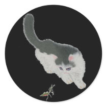 Cat Chasing Cricket stickers