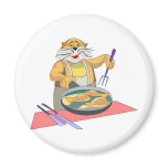 cat_chef_cooking_fish magnet