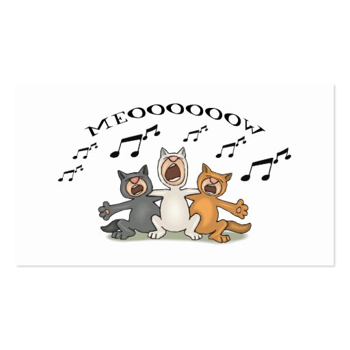 Cat Choir Business Card Template (back side)