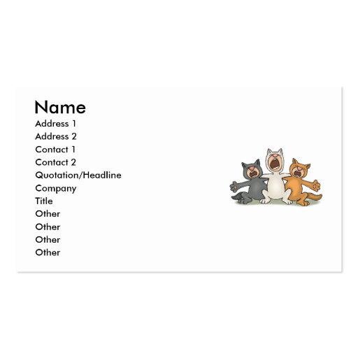 Cat Choir Business Card Template