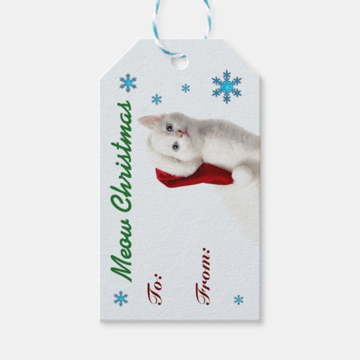 Cat Christmas Gift Tag Zazzle