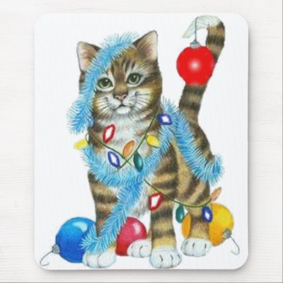 cat christmas Mousepad