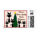 cat christmas Purrfectly good xmas postage stamp by gailg1957 cat christmas Purrfectly good xmas postage stamp
