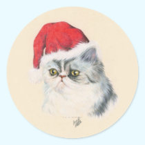 Cat Christmas stickers
