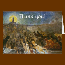 Cat City - Vintage Art Thank You Card by Steinlen cards