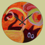 cat clock wall clocks