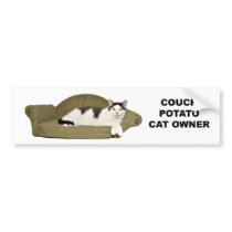Cat couch potato bumper stickers
