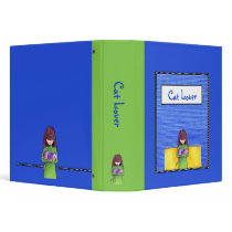 Cat Cuddle blue green Binder