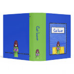 Cat Cuddle blue green Binder