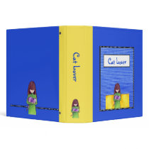 Cat Cuddle blue yellow Binder