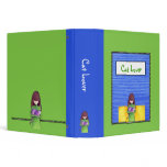 Cat Cuddle green blue Binder