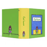 Cat Cuddle green yellow Binder