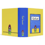 Cat Cuddle yellow blue Binder