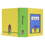 Cat Cuddle yellow green Binder