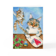 Cat Cupid Valentine's Day greeting card