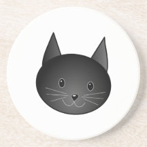 Cat. Cute black kitty. Coaster