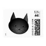 Cat. Cute black kitty. postage