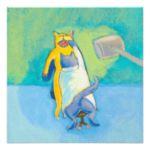 Cat Dentist fun unique whimsical illustration art Announcements