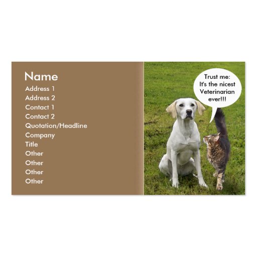 Cat & Dog Business Card Template (front side)